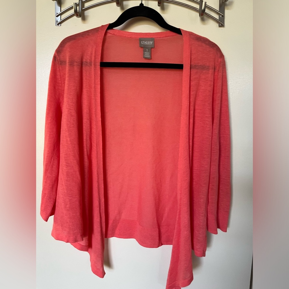 Chico’s Coral light-weight Cardigan Size 1